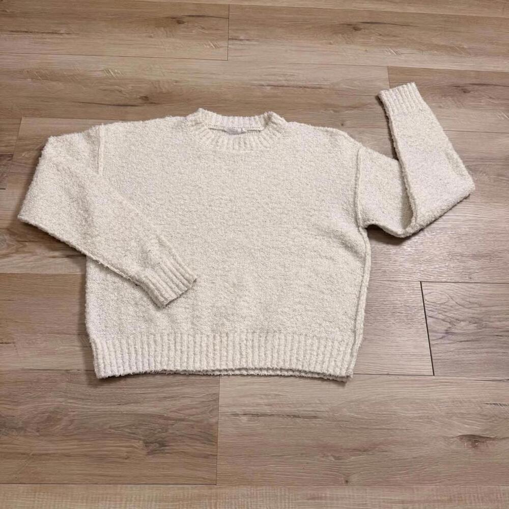 Double Zero Boucle Knit Sweater‎ Cream Women's S Pullover